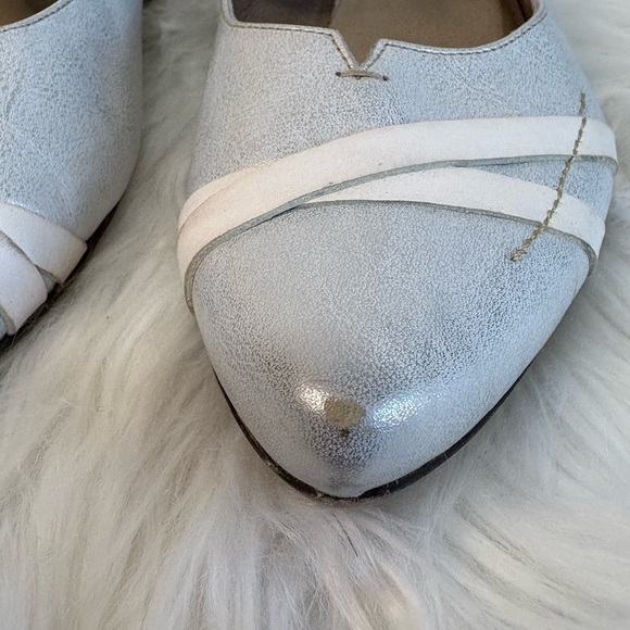 Women's Silver and Cream Slingback Flats - Picture 2 of 8